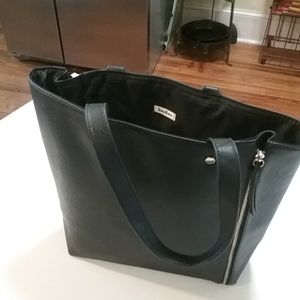 Neiman Marcus lg black leather tote bag